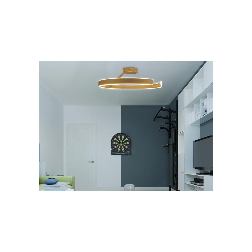 LED Zatemnitveni lestenec LED/72W/230V 3000-6500K zlata + Daljinski upravljalnik