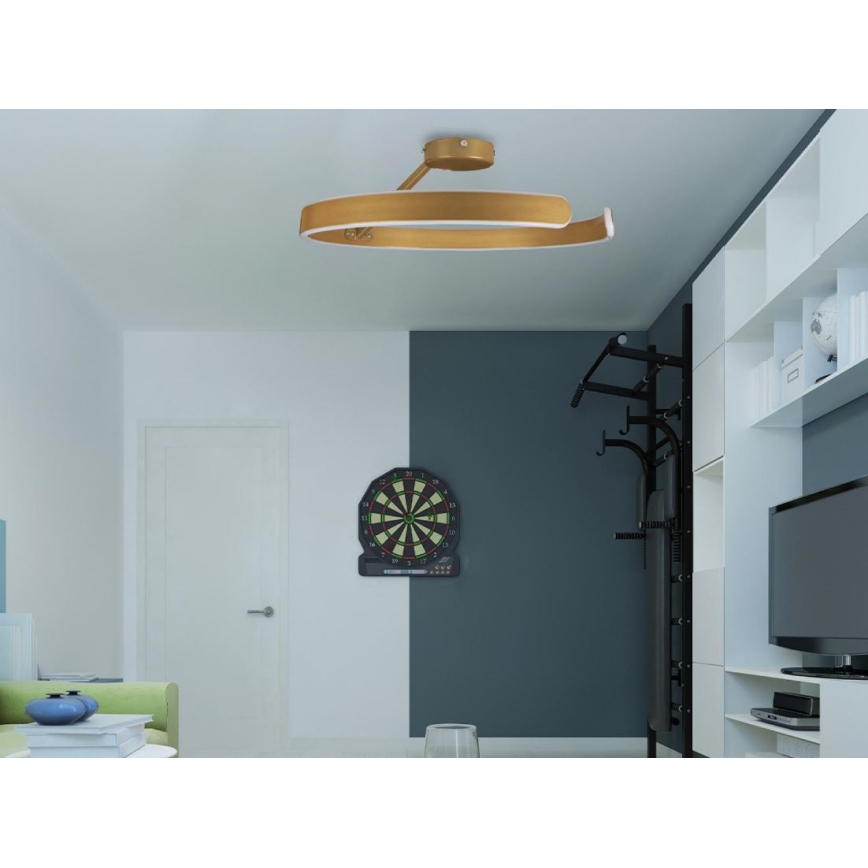 LED Zatemnitveni lestenec LED/72W/230V 3000-6500K zlata + Daljinski upravljalnik