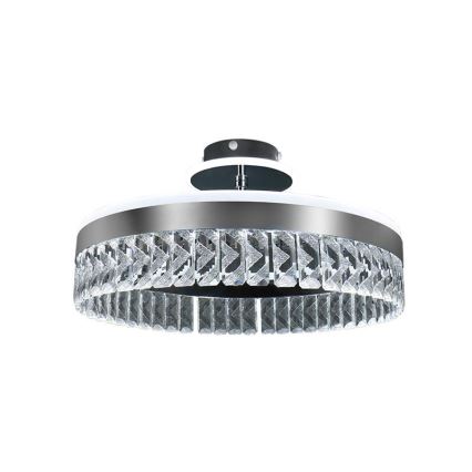 LED Zatemnitveni kristalni lestenec LED/75W/230V 3000-6500K mat krom + Daljinski upravljalnik