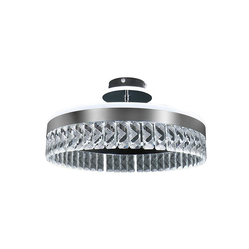 LED Zatemnitveni kristalni lestenec LED/75W/230V 3000-6500K mat krom + Daljinski upravljalnik