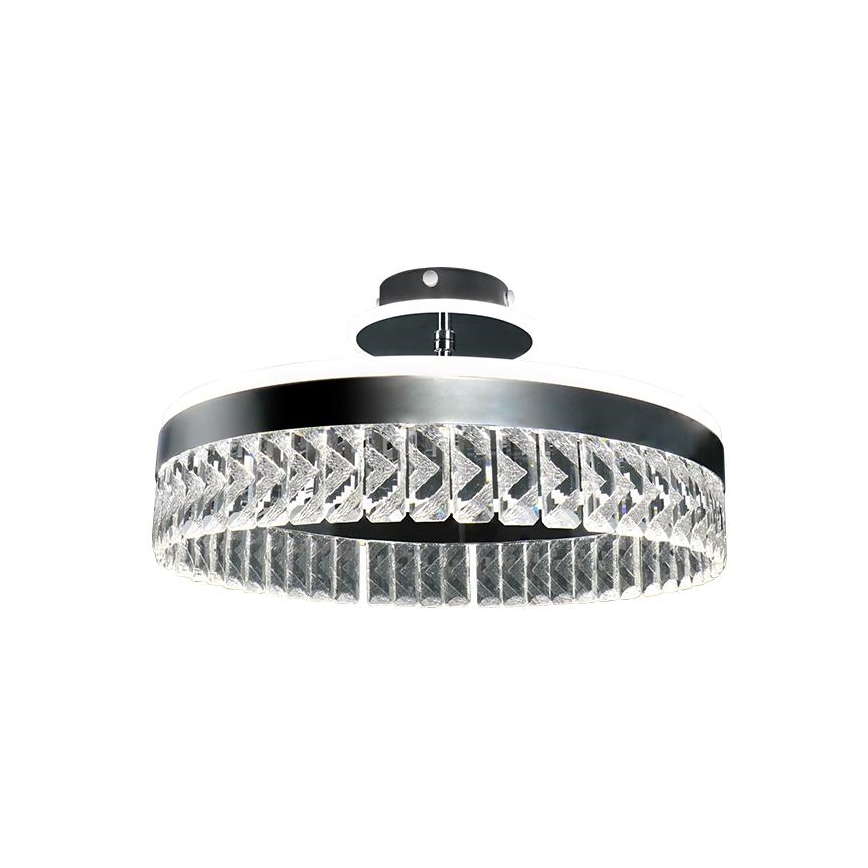 LED Zatemnitveni kristalni lestenec LED/75W/230V 3000-6500K mat krom + Daljinski upravljalnik
