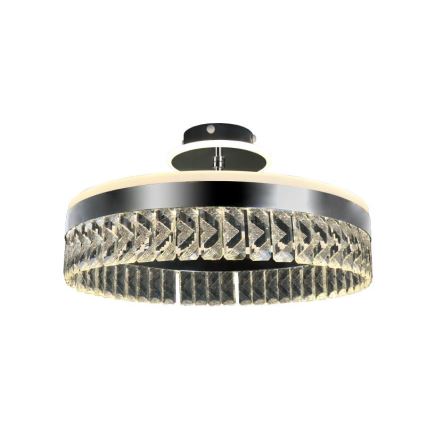 LED Zatemnitveni kristalni lestenec LED/75W/230V 3000-6500K mat krom + Daljinski upravljalnik