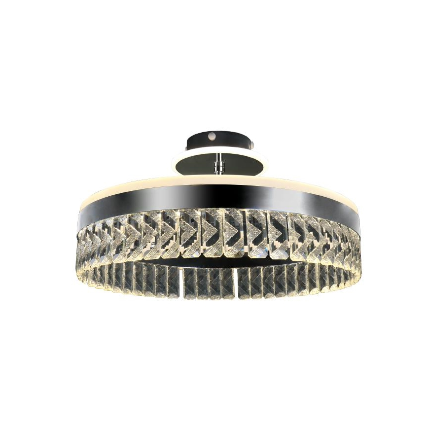 LED Zatemnitveni kristalni lestenec LED/75W/230V 3000-6500K mat krom + Daljinski upravljalnik