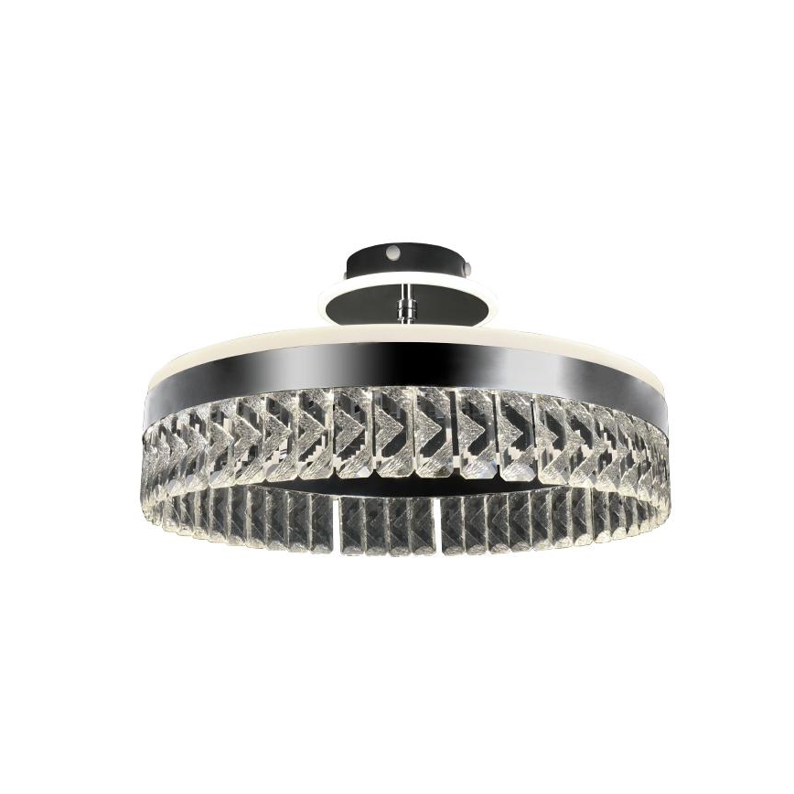 LED Zatemnitveni kristalni lestenec LED/75W/230V 3000-6500K mat krom + Daljinski upravljalnik
