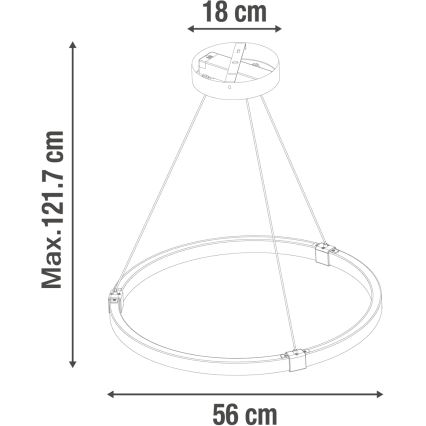 LED Zatemnitveni lestenec na vrvici CASSINI LED/33W/230V 2700-6500K + Daljinski upravljalnik