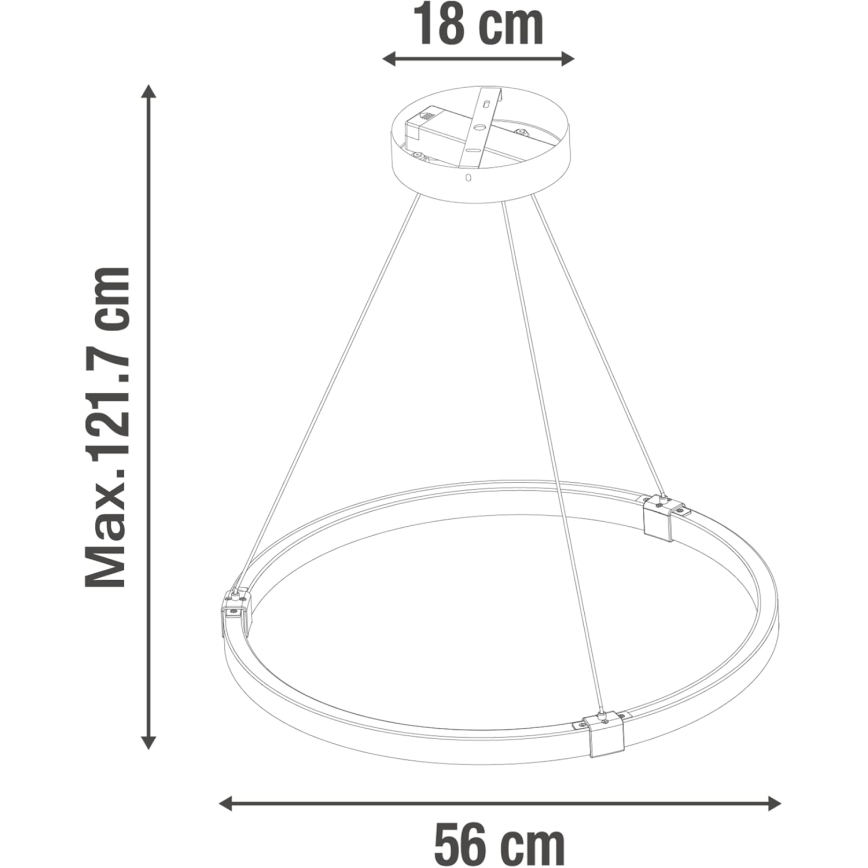 LED Zatemnitveni lestenec na vrvici CASSINI LED/33W/230V 2700-6500K + Daljinski upravljalnik