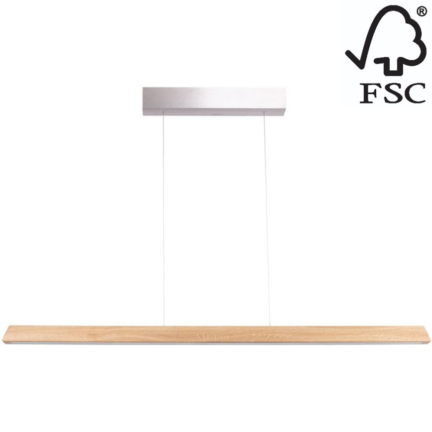 LED Zatemnitveni lestenec na vrvici DEROTT 3xLED/14W/230V hrast – FSC certifikat