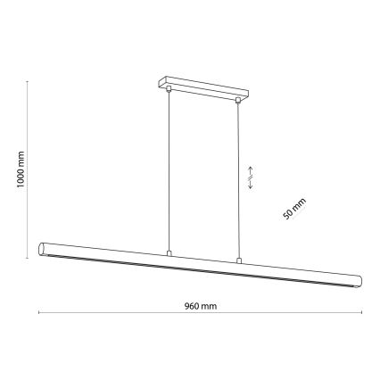 LED Zatemnitveni lestenec na vrvici GIACINTO LED/30W/230V