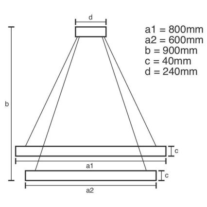 LED Zatemnitveni lestenec na vrvici LED/100W/230V 3000-6500K + Daljinski upravljalnik