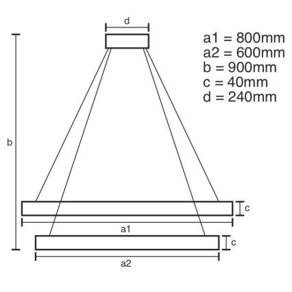 LED Zatemnitveni lestenec na vrvici LED/100W/230V 3000-6500K + Daljinski upravljalnik