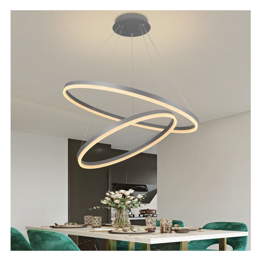 LED Zatemnitveni lestenec na vrvici LED/100W/230V 3000-6500K pr. 80 cm + Daljinski upravljalnik