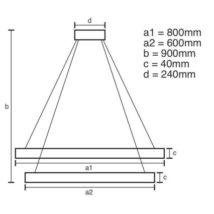 LED Zatemnitveni lestenec na vrvici LED/100W/230V 3000-6500K + Daljinski upravljalnik