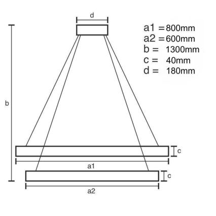 LED Zatemnitveni lestenec na vrvici LED/100W/230V 3000-6500K + Daljinski upravljalnik