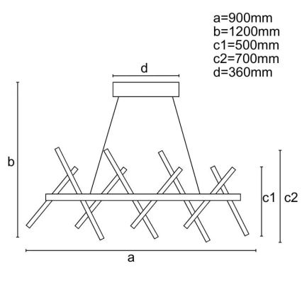 LED Zatemnitveni lestenec na vrvici LED/100W/230V 3000-6500K + Daljinski upravljalnik