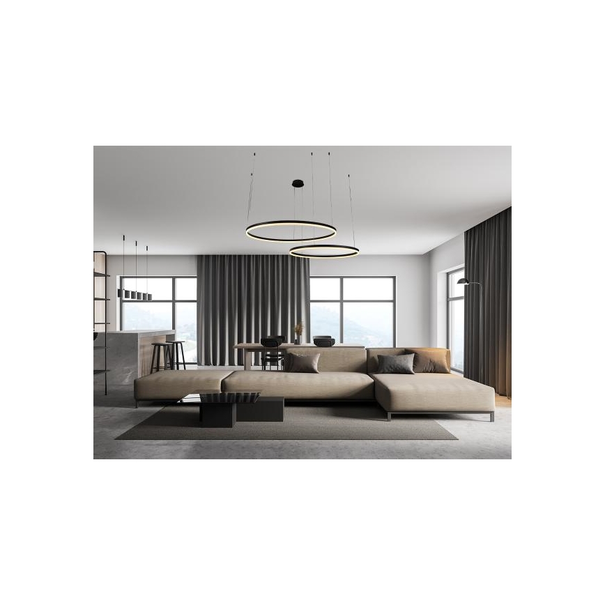 LED Zatemnitveni lestenec na vrvici LED/100W/230V 3000-6500K pr. 80 cm + Daljinski upravljalnik