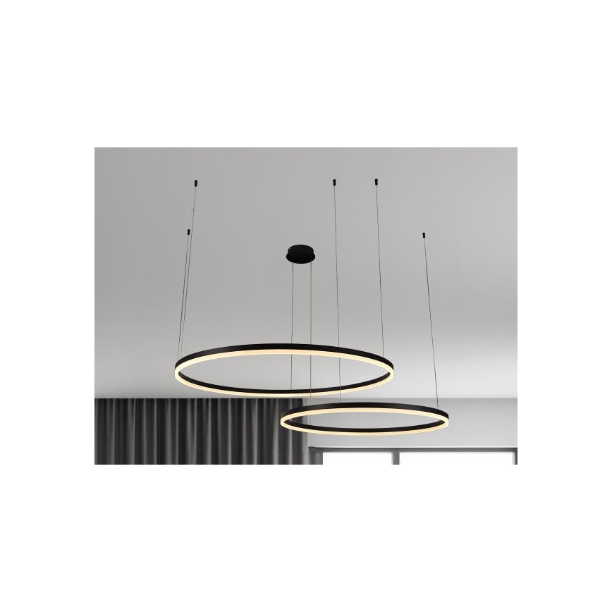 LED Zatemnitveni lestenec na vrvici LED/100W/230V 3000-6500K pr. 80 cm + Daljinski upravljalnik