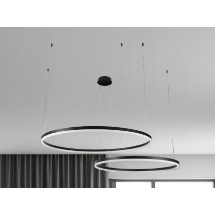 LED Zatemnitveni lestenec na vrvici LED/100W/230V 3000-6500K pr. 80 cm + Daljinski upravljalnik
