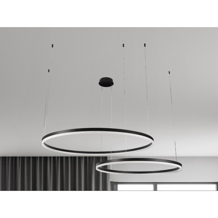 LED Zatemnitveni lestenec na vrvici LED/100W/230V 3000-6500K pr. 80 cm + Daljinski upravljalnik
