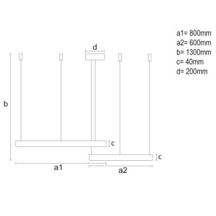 LED Zatemnitveni lestenec na vrvici LED/100W/230V 3000-6500K pr. 80 cm + Daljinski upravljalnik