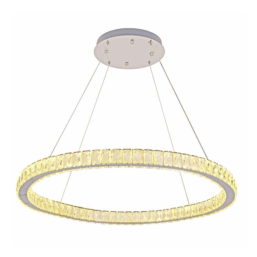 LED Zatemnitveni kristalni lestenec na vrvici LED/100W/230V 3000-6500K srebrna + Daljinski upravljalnik