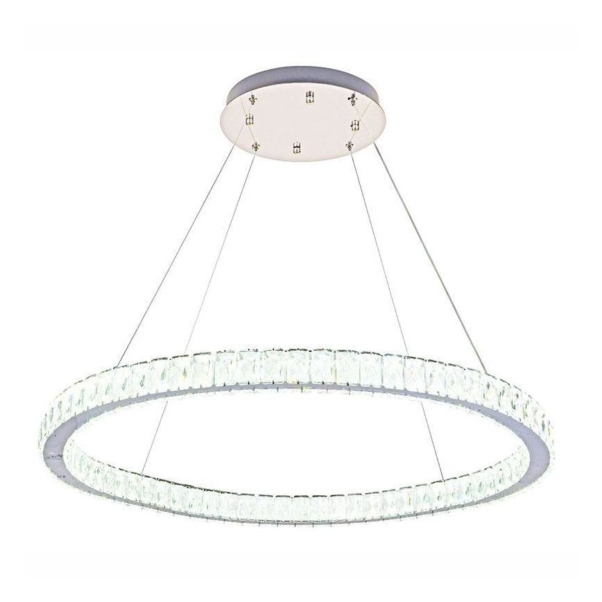 LED Zatemnitveni kristalni lestenec na vrvici LED/100W/230V 3000-6500K srebrna + Daljinski upravljalnik