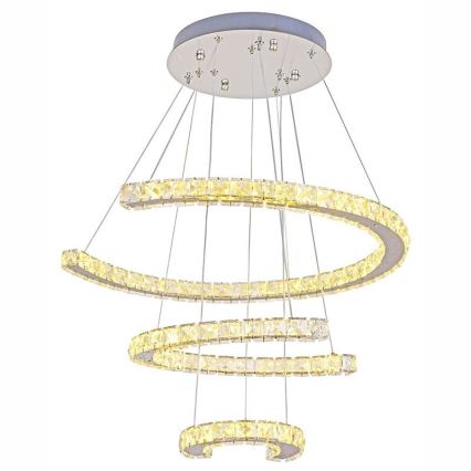 LED Zatemnitveni kristalni lestenec na vrvici LED/100W/230V 3000-6500K srebrna + Daljinski upravljalnik