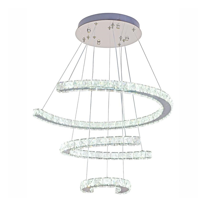 LED Zatemnitveni kristalni lestenec na vrvici LED/100W/230V 3000-6500K srebrna + Daljinski upravljalnik