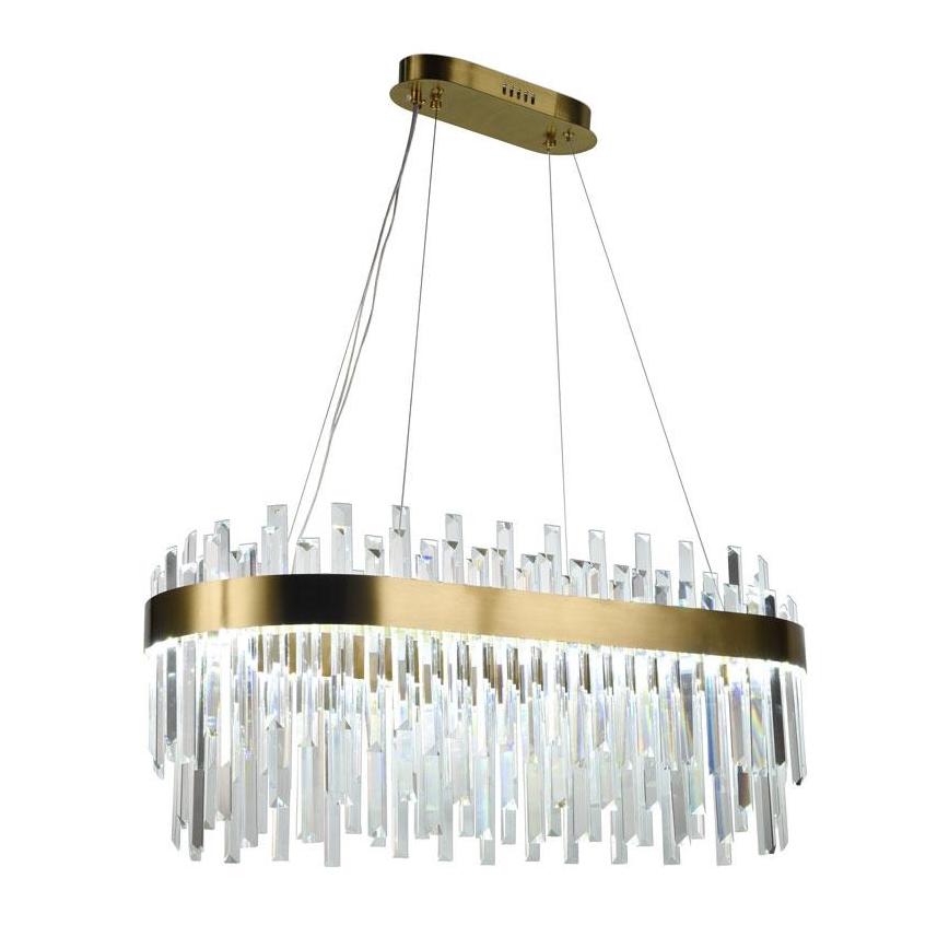 LED Zatemnitveni kristalni lestenec na vrvici LED/100W/230V 3000-6500K zlata + Daljinski upravljalnik