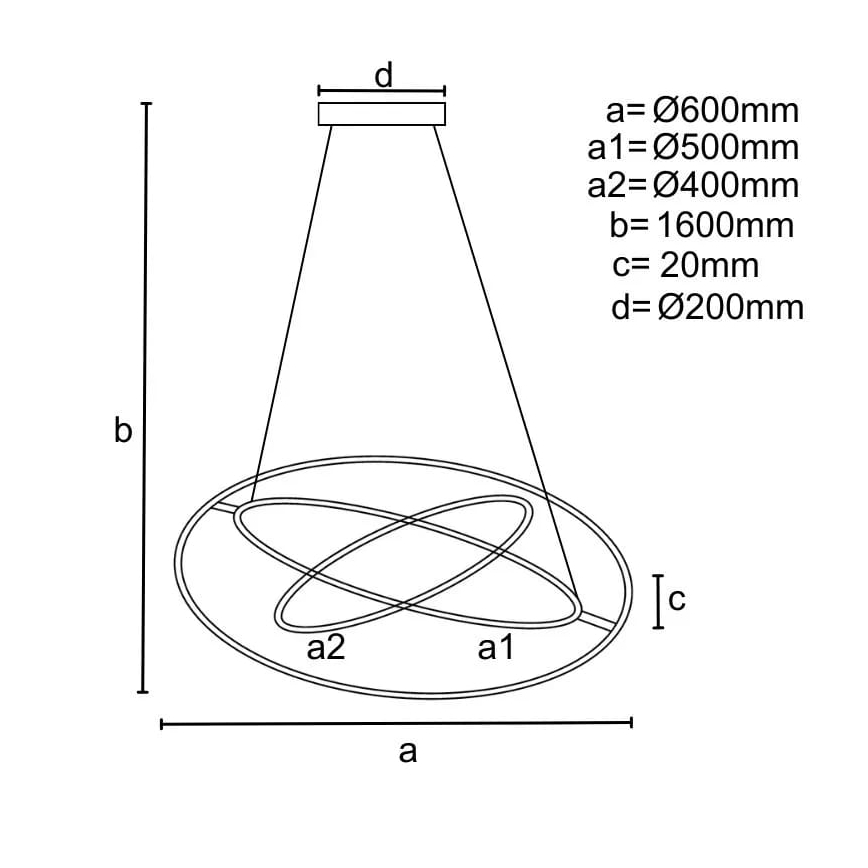 LED Zatemnitveni lestenec na vrvici LED/105W/230V 3000-6500K pr. 60 cm + Daljinski upravljalnik