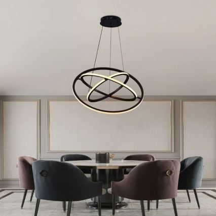 LED Zatemnitveni lestenec na vrvici LED/105W/230V 3000-6500K pr. 60 cm + Daljinski upravljalnik