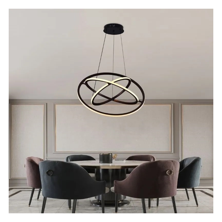 LED Zatemnitveni lestenec na vrvici LED/105W/230V 3000-6500K pr. 60 cm + Daljinski upravljalnik