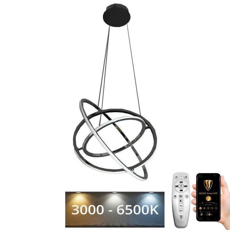 LED Zatemnitveni lestenec na vrvici LED/105W/230V 3000-6500K pr. 60 cm + Daljinski upravljalnik