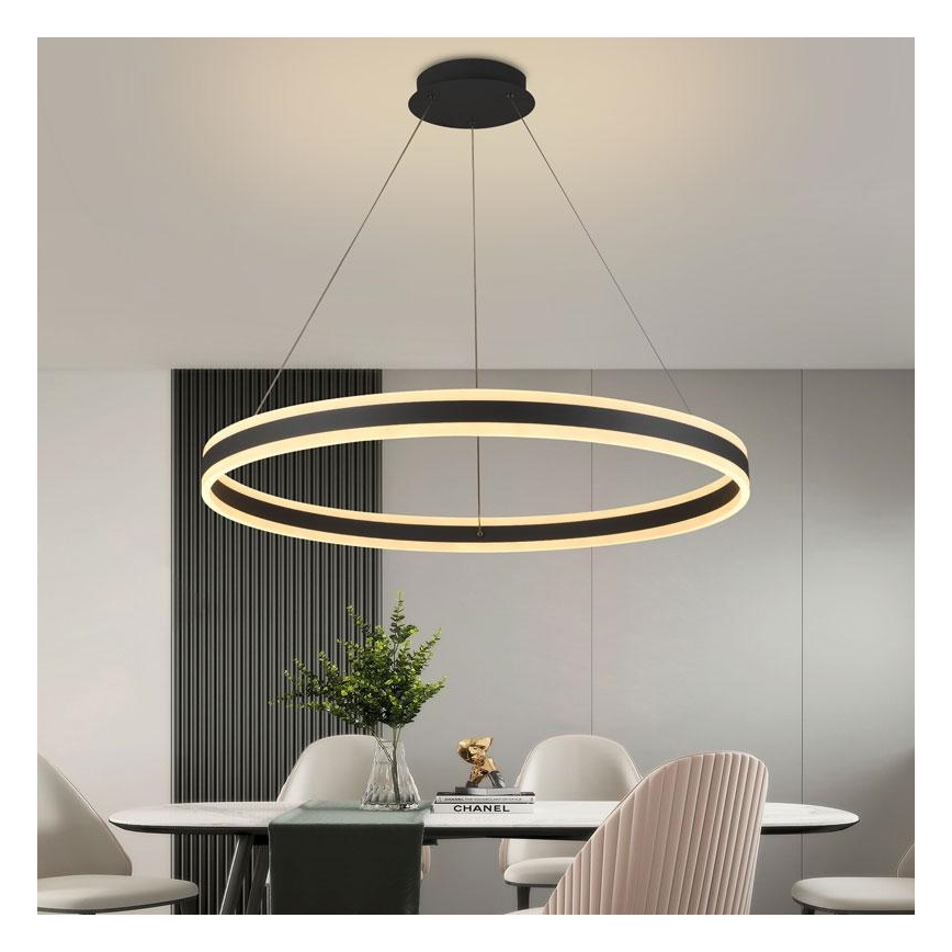 LED Zatemnitveni lestenec na vrvici LED/110W/230V 3000-6500K pr. 80 cm + Daljinski upravljalnik