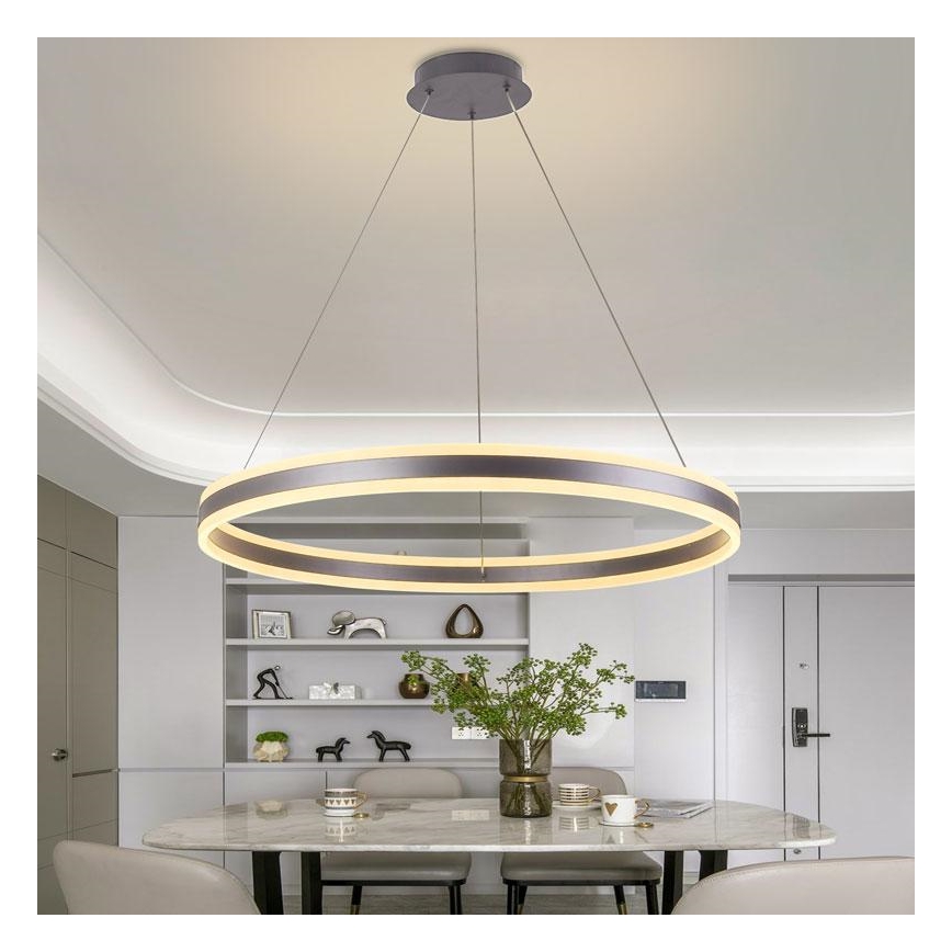 LED Zatemnitveni lestenec na vrvici LED/110W/230V 3000-6500K pr. 80 cm + Daljinski upravljalnik