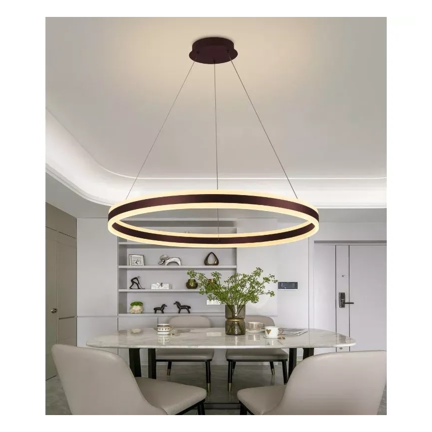 LED Zatemnitveni lestenec na vrvici LED/110W/230V 3000-6500K pr. 80 cm + Daljinski upravljalnik
