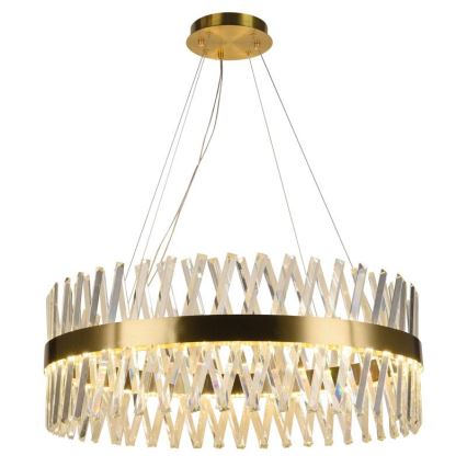 LED Zatemnitveni kristalni lestenec na vrvici LED/110W/230V 3000-6500K zlata + Daljinski upravljalnik