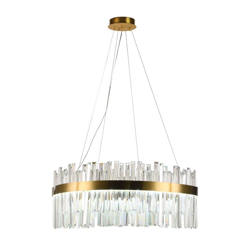 LED Zatemnitveni kristalni lestenec na vrvici LED/110W/230V 3000-6500K zlata + Daljinski upravljalnik