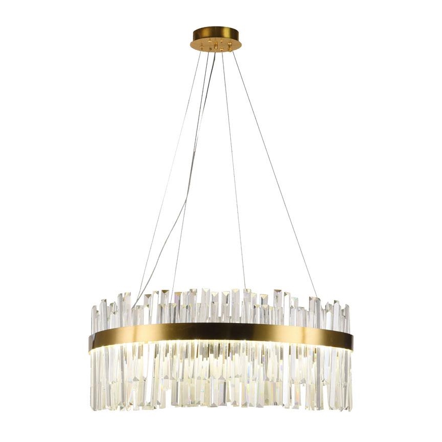 LED Zatemnitveni kristalni lestenec na vrvici LED/110W/230V 3000-6500K zlata + Daljinski upravljalnik
