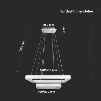LED Zatemnitveni lestenec na vrvici LED/113W/230V 3000K bela