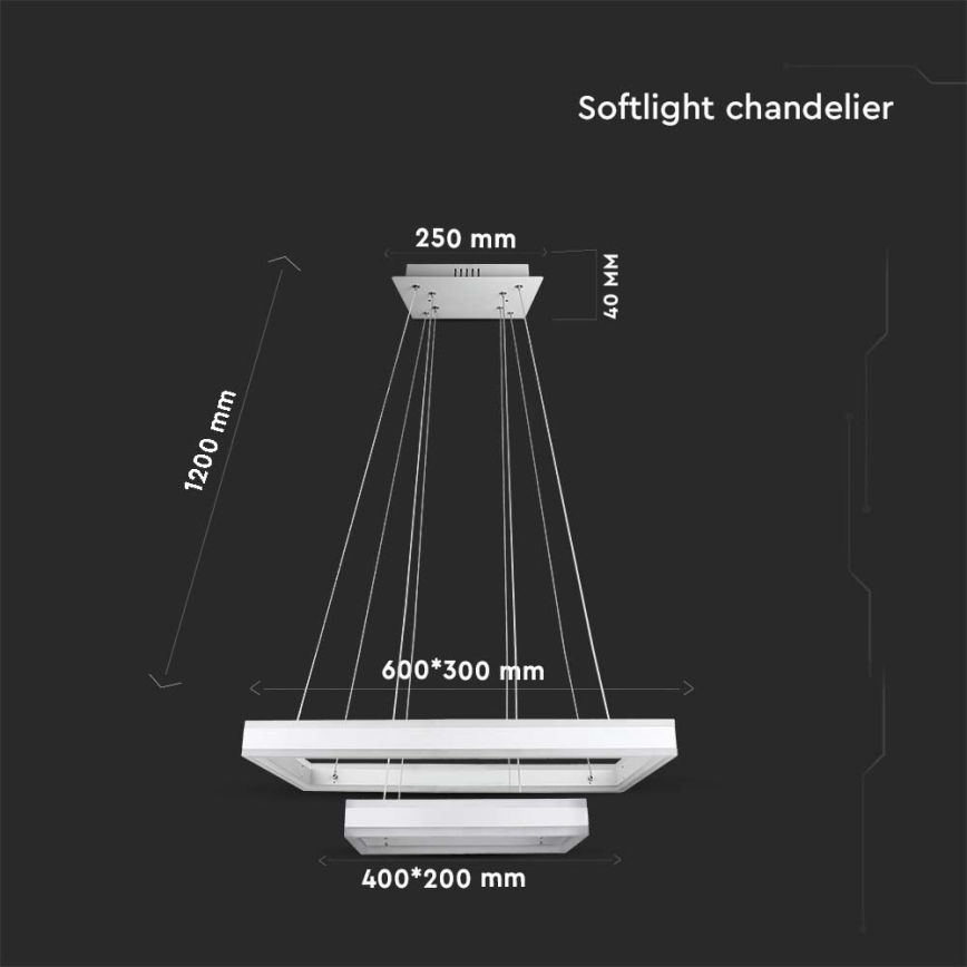 LED Zatemnitveni lestenec na vrvici LED/113W/230V 3000K bela