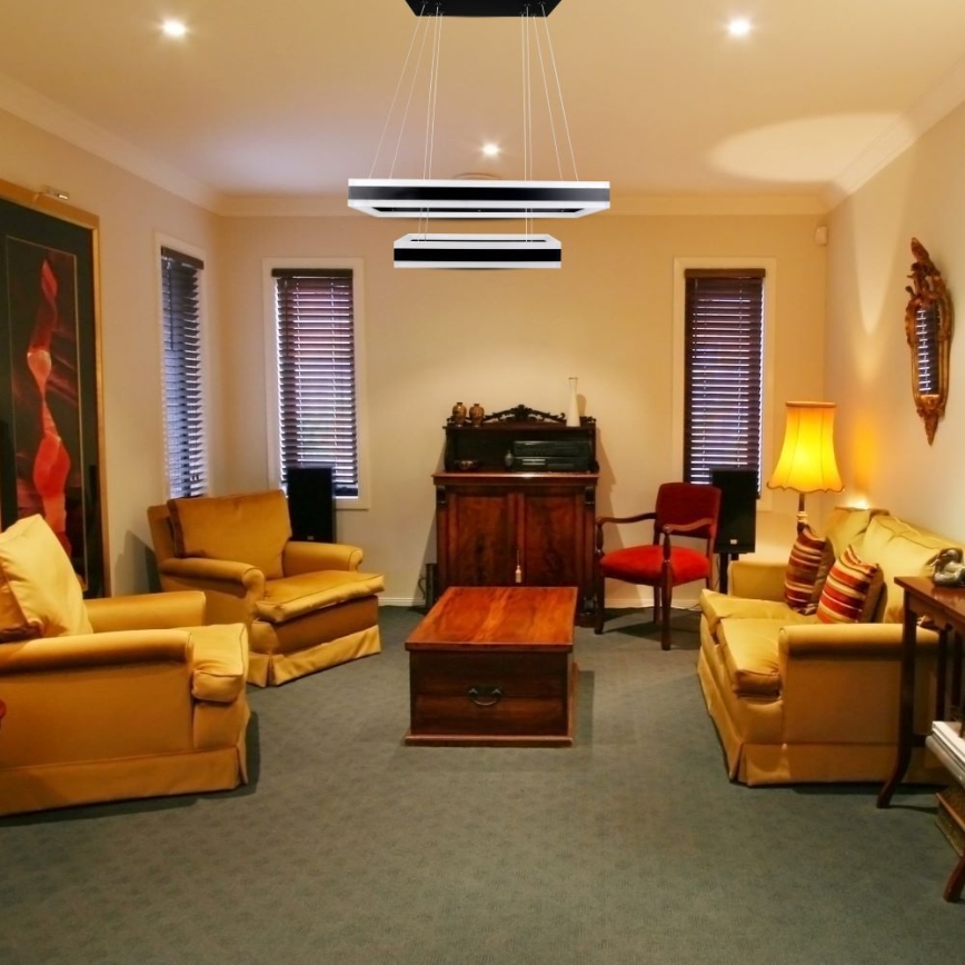 LED Zatemnitveni lestenec na vrvici LED/113W/230V 3000K črna