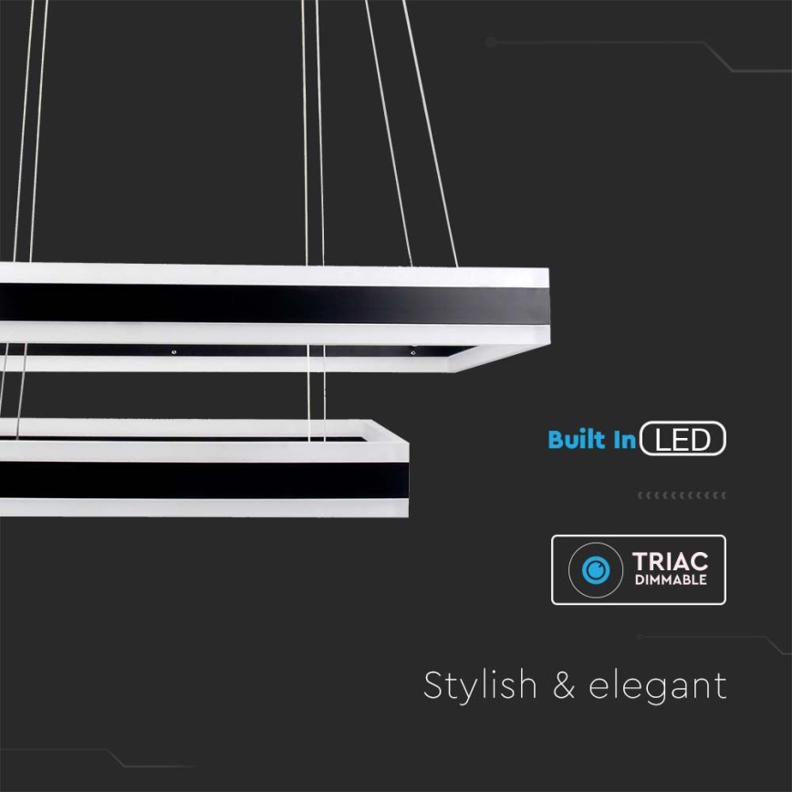 LED Zatemnitveni lestenec na vrvici LED/113W/230V 3000K črna