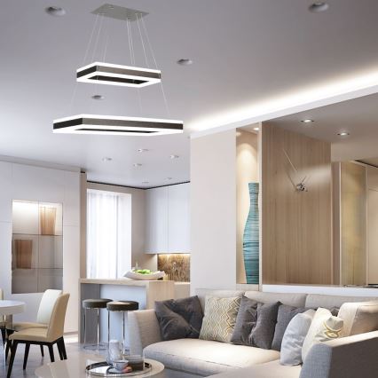 LED Zatemnitveni lestenec na vrvici LED/113W/230V 3000K rjava
