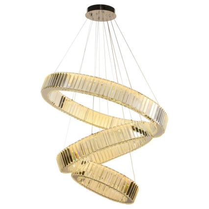 LED Zatemnitven kristal lestenec na vrvici LED/115W/230V 3000-6500K sijajni krom + Daljinski upravljalnik