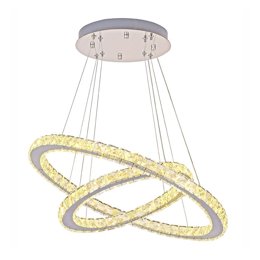LED Zatemnitveni kristalni lestenec na vrvici LED/115W/230V 3000-6500K srebrna + Daljinski upravljalnik