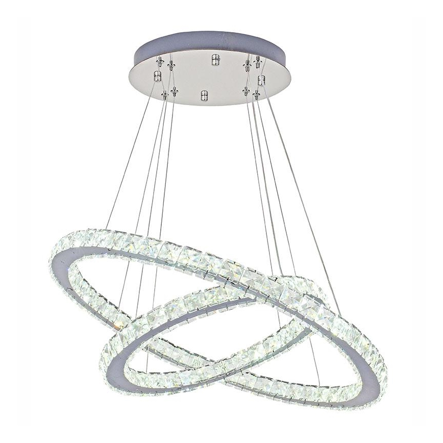 LED Zatemnitveni kristalni lestenec na vrvici LED/115W/230V 3000-6500K srebrna + Daljinski upravljalnik