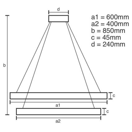 LED Zatemnitveni lestenec na vrvici LED/120W/230V 3000-6500K + Daljinski upravljalnik