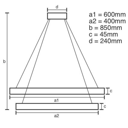 LED Zatemnitveni lestenec na vrvici LED/120W/230V 3000-6500K + Daljinski upravljalnik