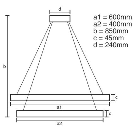 LED Zatemnitveni lestenec na vrvici LED/120W/230V 3000-6500K + Daljinski upravljalnik