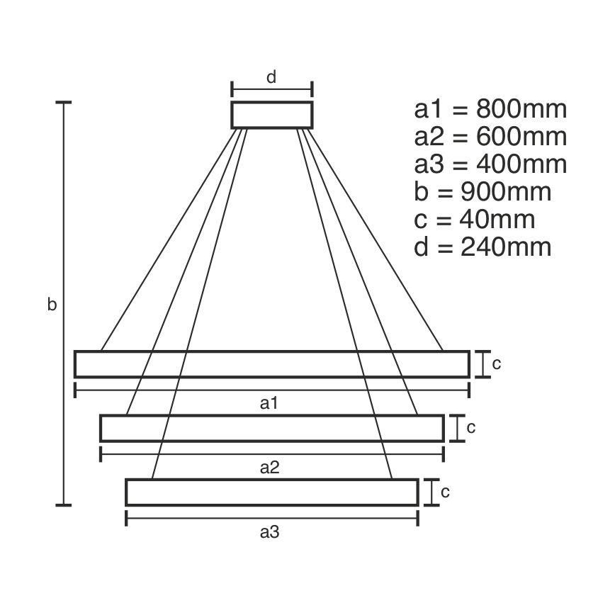 LED Zatemnitveni lestenec na vrvici LED/125W/230V 3000-6500K + Daljinski upravljalnik